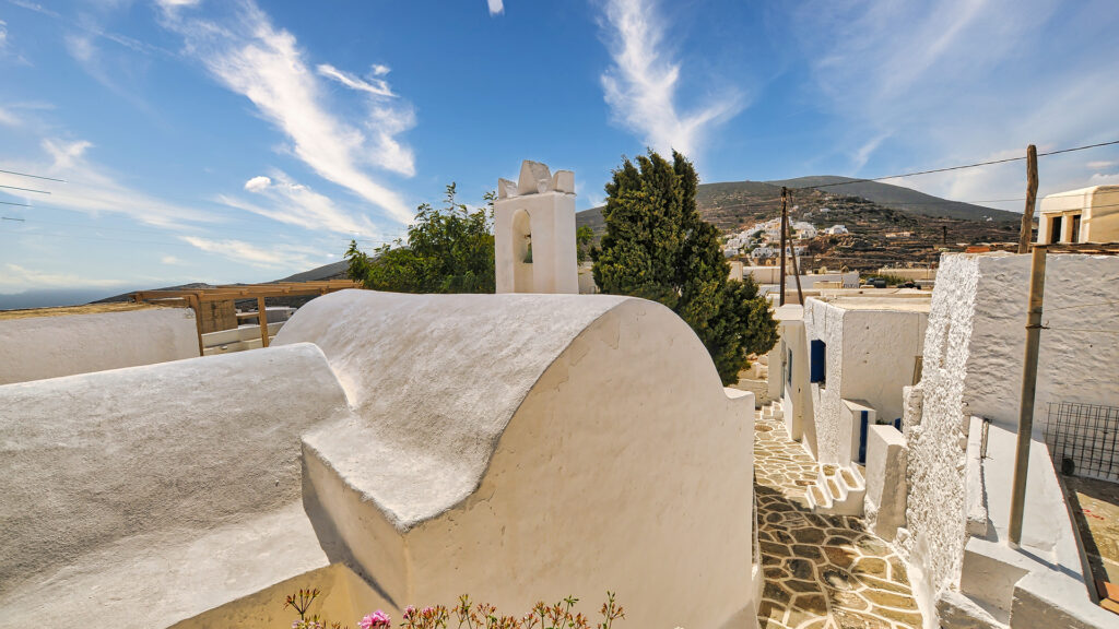 Traditional village of Kastro or Castro in Sikinos island, Cyclades, Greece